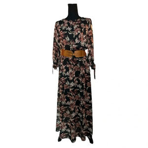 Floral Fall 3/4 Sleeve Maxi Dress Size Medium
